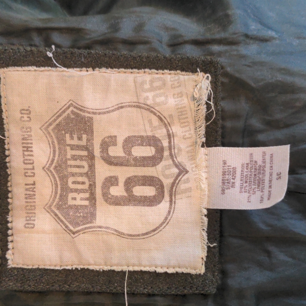 Army Green Wool Utility Coat with Hood - Picture 11 of 12